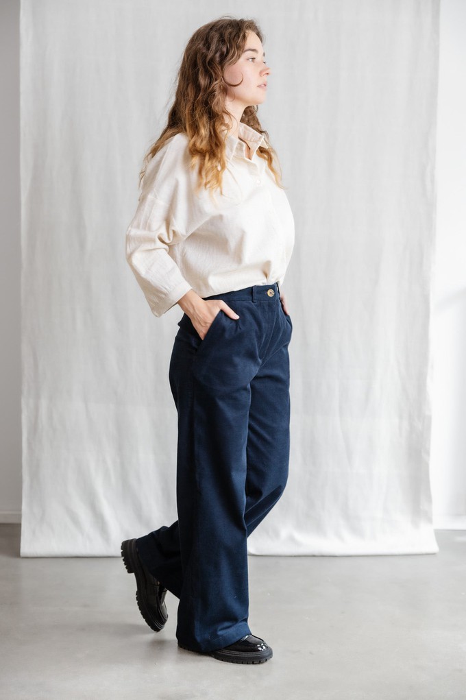 Organic Cotton Corduroy Pants Suhrutam Midnight Blue from Jyoti - Fair Works