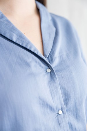 Organic Cotton Blouse Avani Satin Blue from Jyoti - Fair Works