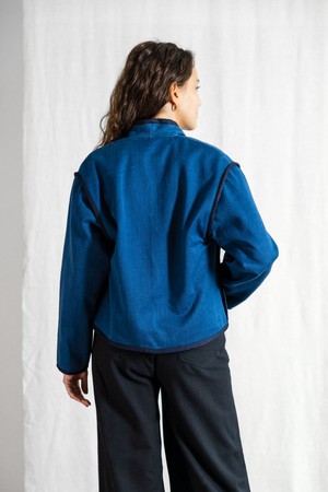 Organic cotton reversible jacket Dhaarti Denim from Jyoti - Fair Works