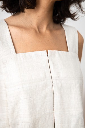 Peace Silk Top Saagar Cream White from Jyoti - Fair Works