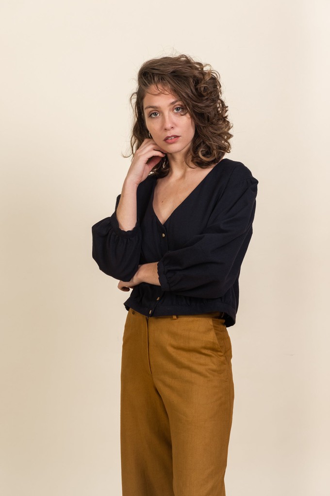 Cotton Blouse Sahay Black from Jyoti - Fair Works
