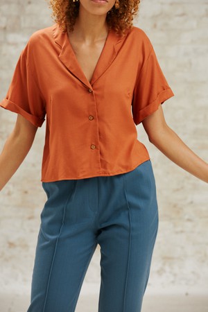 Ecovero blouse Avani Rust from Jyoti - Fair Works