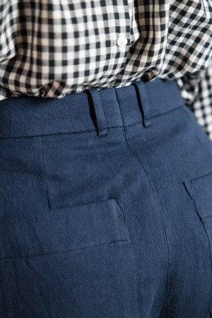 Organic cotton trousers Santosh grey-blue from Jyoti - Fair Works