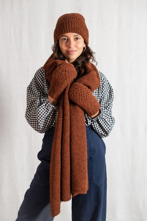 Baby Alpaca Scarf Tapabocas Chestnut from Jyoti - Fair Works