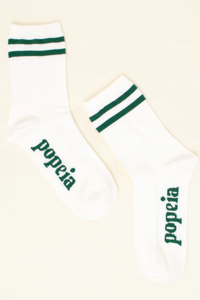 Popeia Organic Cotton Socks The Sporty Green Stripes from Jyoti - Fair Works