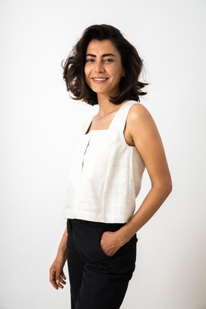 Peace Silk Top Saagar Cream White from Jyoti - Fair Works