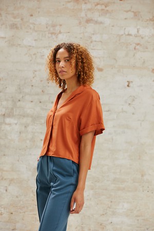 Ecovero blouse Avani Rust from Jyoti - Fair Works