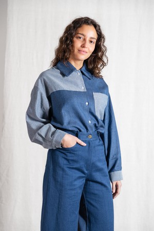 Organic cotton shirt Ashrit Denim from Jyoti - Fair Works