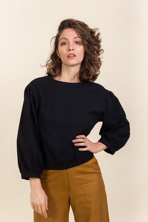 Cotton Blouse Sahay Black from Jyoti - Fair Works