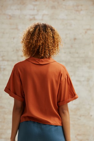 Ecovero blouse Avani Rust from Jyoti - Fair Works
