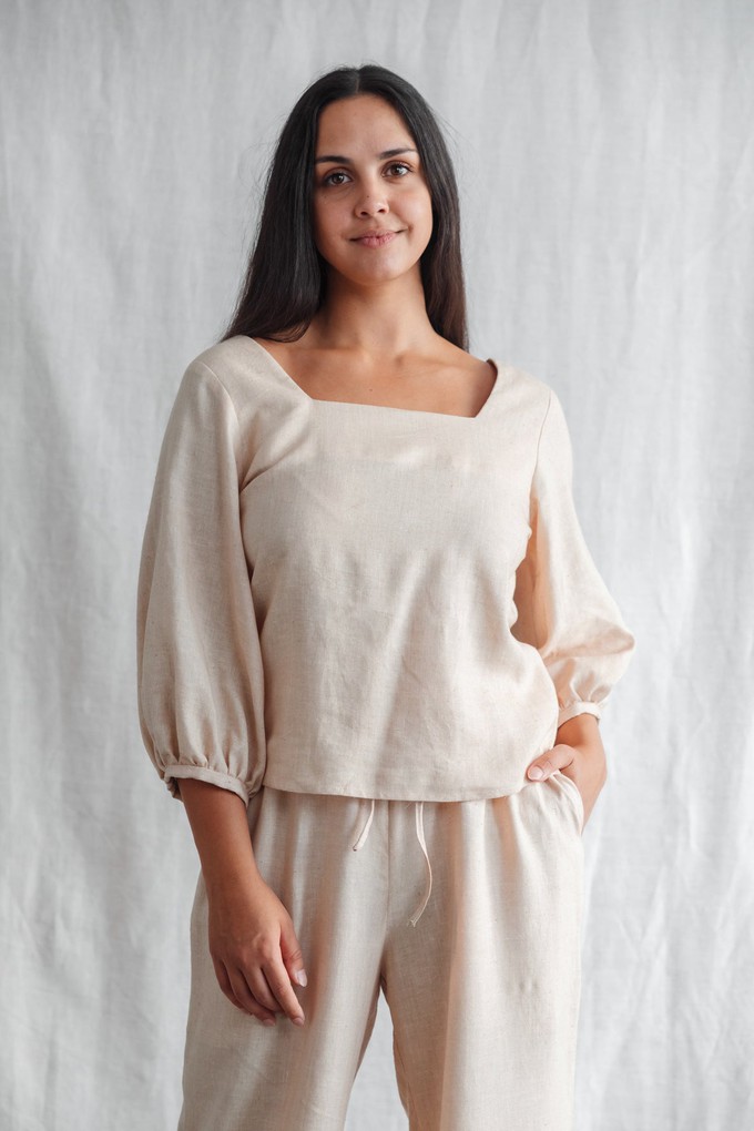 Hemp/Tencel Blouse Nalini Sand from Jyoti - Fair Works
