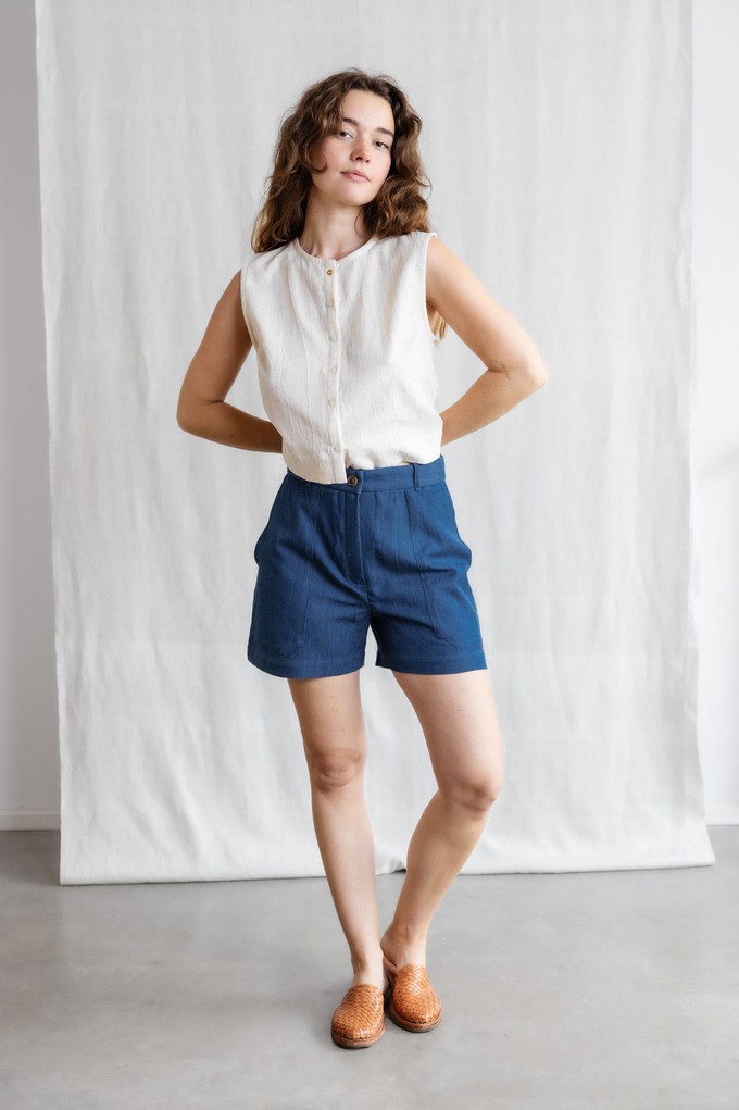 Organic cotton denim shorts Kusuma Denim from Jyoti - Fair Works