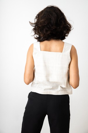 Peace Silk Top Saagar Cream White from Jyoti - Fair Works