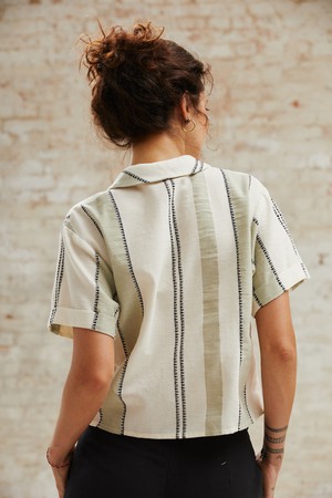 Cotton Blouse Avani Weave Pattern Green from Jyoti - Fair Works