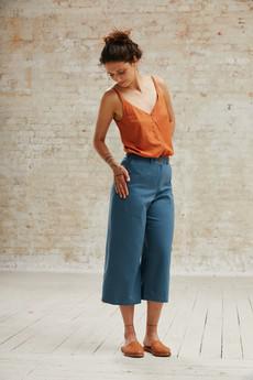 Organic Cotton Culotte Hema Ocean via Jyoti - Fair Works