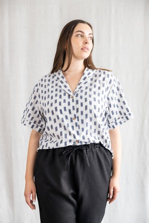 Organic Cotton Blouse Avani Ikat White from Jyoti - Fair Works