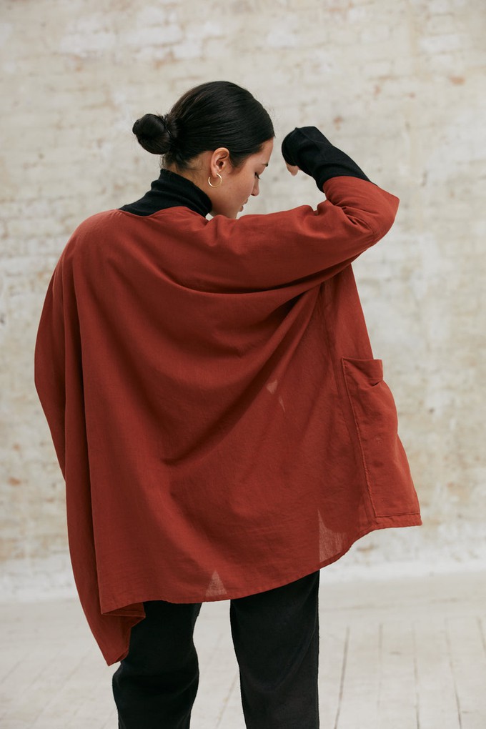 Cotton cardigan Prabhat mahogany from Jyoti - Fair Works