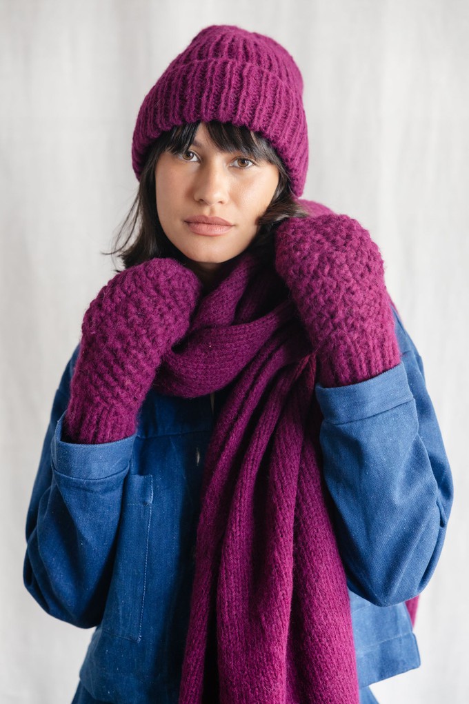 Baby Alpaca Mitten Gloves Casma Berry from Jyoti - Fair Works