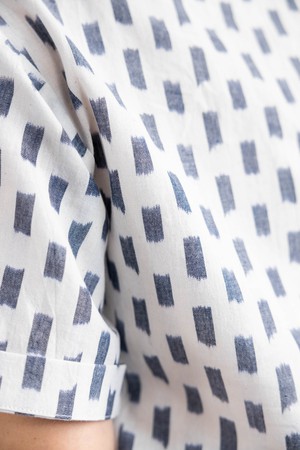 Organic Cotton Blouse Avani Ikat White from Jyoti - Fair Works