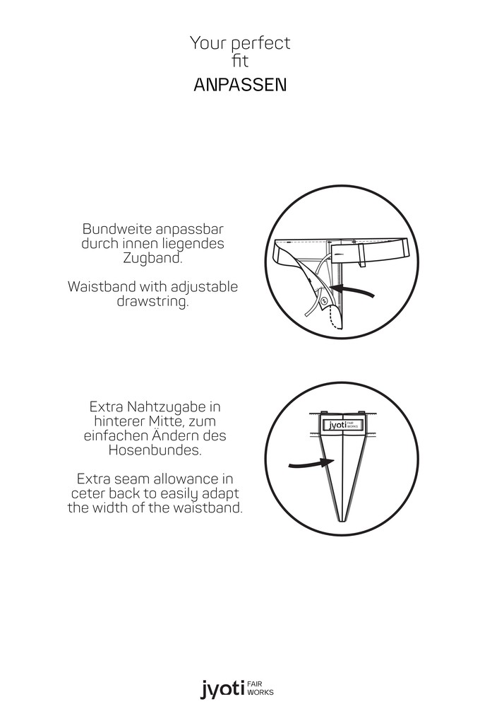 Organic cotton denim shorts Kusuma Denim from Jyoti - Fair Works