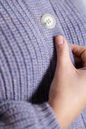 Baby alpaca knitted cardigan Betana purple from Jyoti - Fair Works