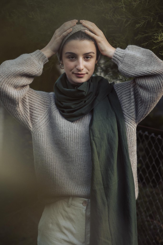 Sanavi Olive Cotton Scarf from Jyoti - Fair Works