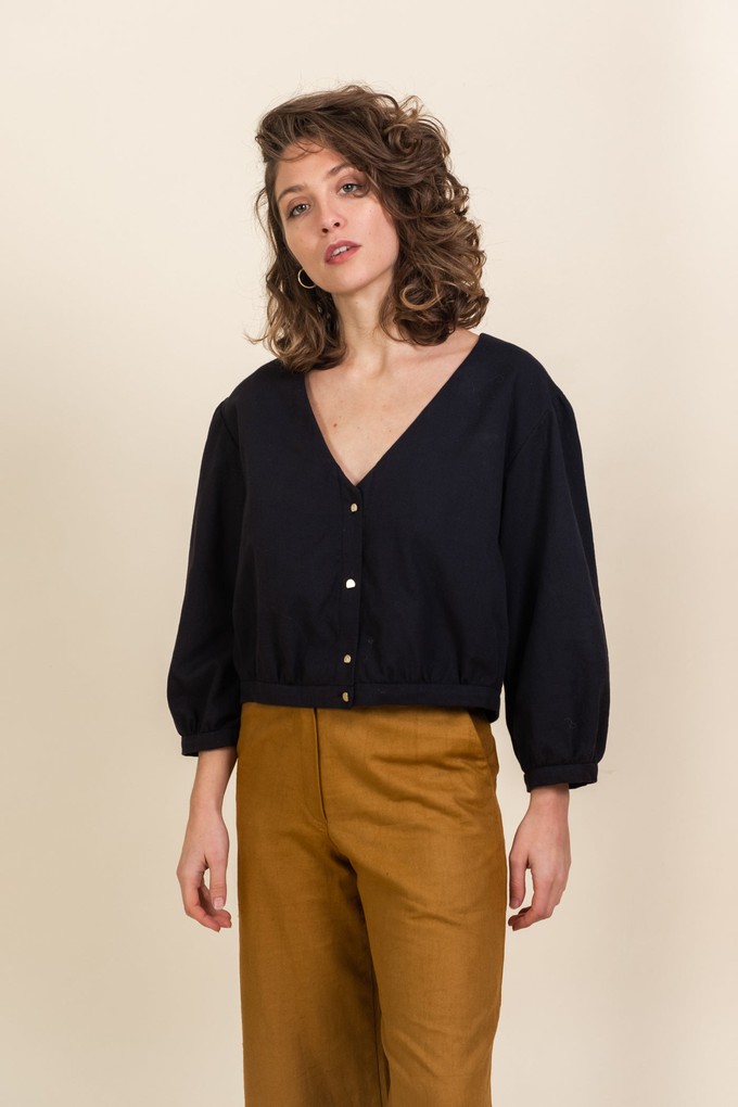 Cotton Blouse Sahay Black from Jyoti - Fair Works