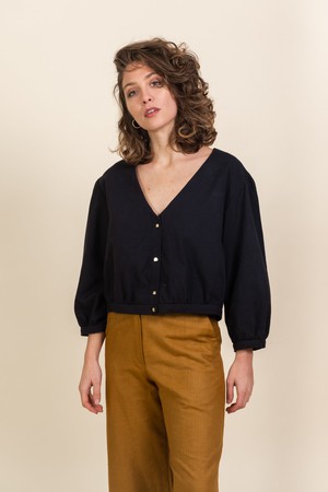 Cotton Blouse Sahay Black from Jyoti - Fair Works