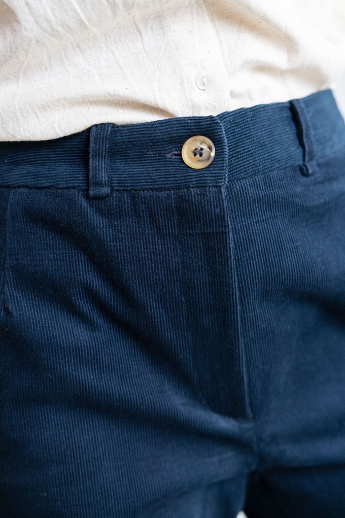 Organic Cotton Corduroy Pants Suhrutam Midnight Blue from Jyoti - Fair Works