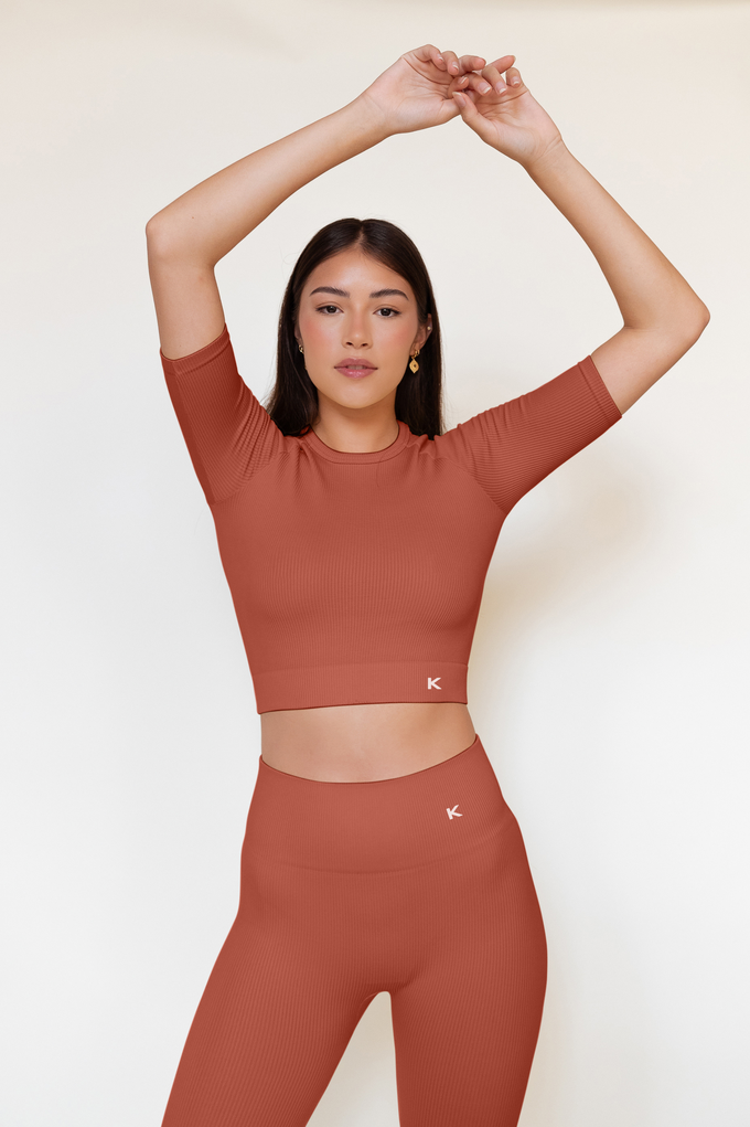 Short Sleeve Top | Terracotta from Kaly Ora