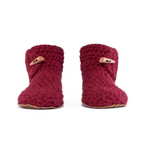 Wine Wool Bamboo Bootie Slippers from Kingdom of Wow!