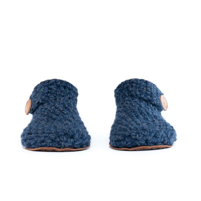 Midnight Blue Bamboo Wool Ankle Booties from Kingdom of Wow!