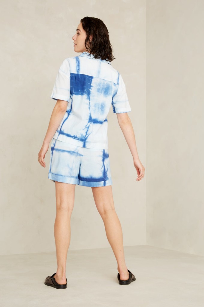 MARISOL SHORT | SHIBORI NATURAL INDIGO from Kings of Indigo