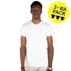 3-ER PACK BASIC Männer T-Shirt Weiß via Kipepeo-Clothing