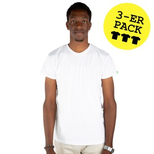 3-ER PACK BASIC Männer T-Shirt Weiß from Kipepeo-Clothing