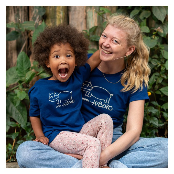 HIPPO Kids Shirt Cerulean Blue from Kipepeo-Clothing