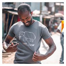 ELEPHANT Men Shirt Dark Grey via Kipepeo-Clothing