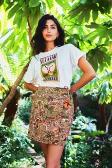 SOLSTICE - Organic Cotton Skirt Tropical Print Pink via KOMODO