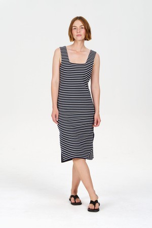 BESSETTE Organic Cotton Dress - Navy Stripe from KOMODO