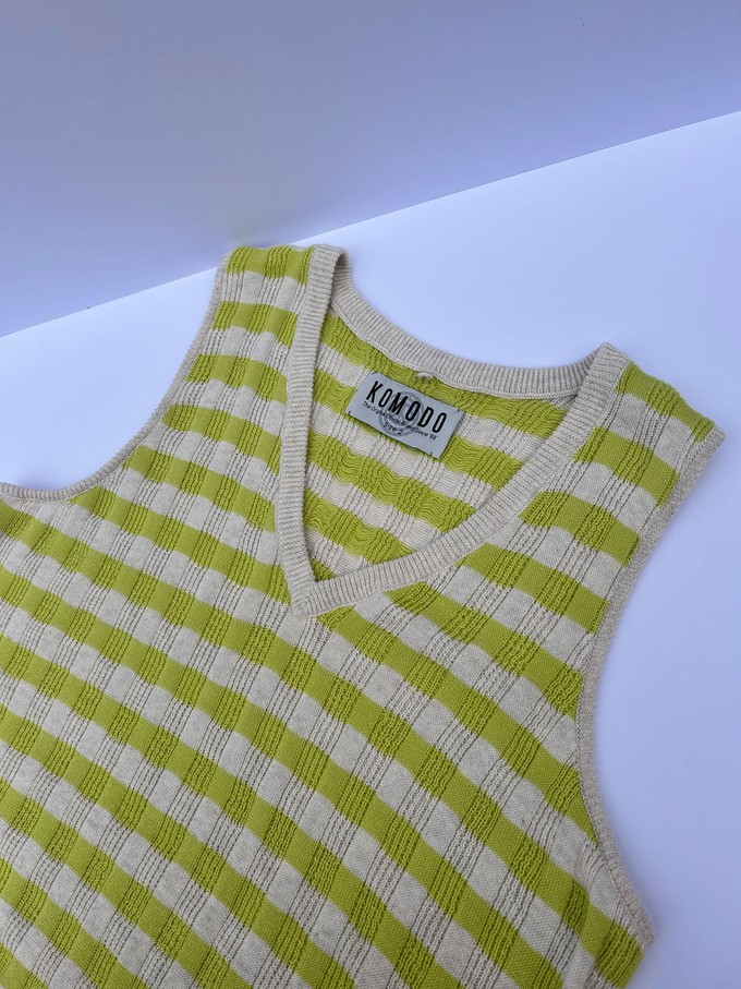 YANA - Organic Cotton Vest Lime Space dye from KOMODO