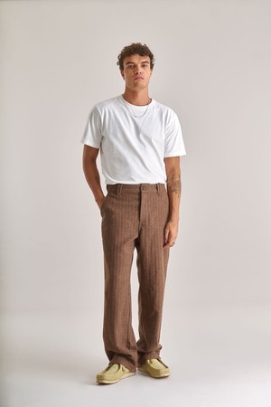 MAKULU Recycled Poly Wool Blend Trouser- Biscuit from KOMODO