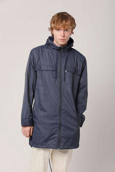 RIVER Recycled PET Water Resistant Rain Coat Navy via KOMODO