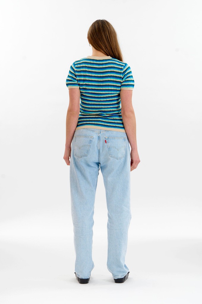 PENELOPE Organic Cotton Pointelle Knit Tee - Ocean from KOMODO
