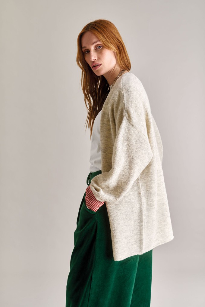 AMELIA Lambswool Cardigan - Natural from KOMODO