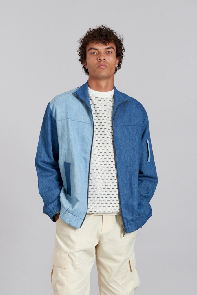 TOBIAS - Linen Jacket Blue Patchwork from KOMODO