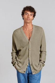 LUCAS - Organic Cotton Cardigan Sand via KOMODO
