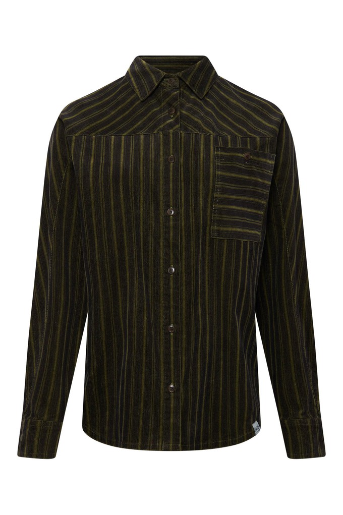 STELLA - Organic Cotton Needle Cord Shirt Black Stripe from KOMODO