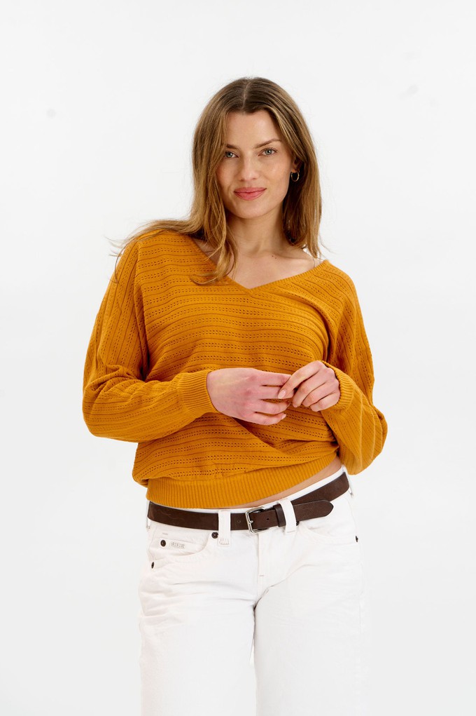 PIA Organic Cotton Pointelle Jumper - Mustard from KOMODO