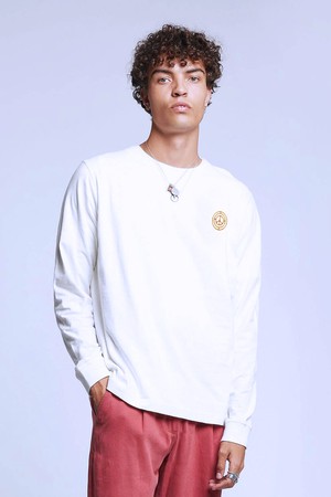 HAKON - Organic Cotton Long Sleeve Tee Off-White & Gold from KOMODO