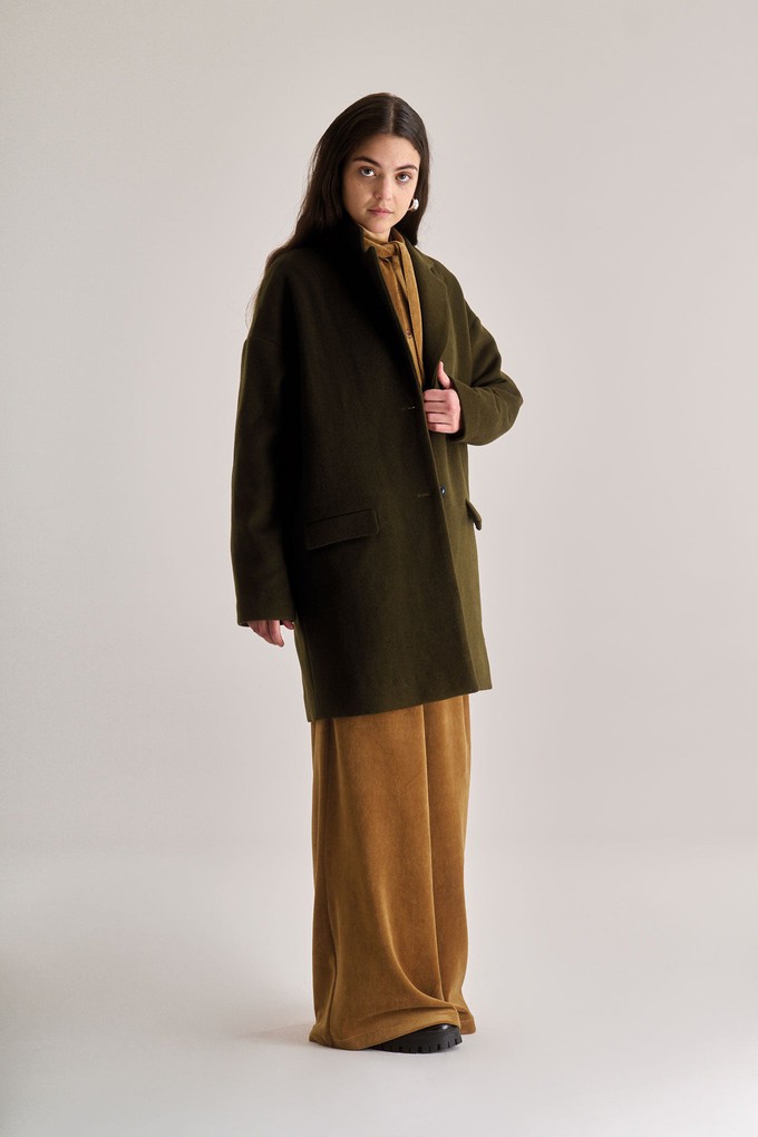 OLIVIA Recycled Wool Poly Coat - Olive from KOMODO